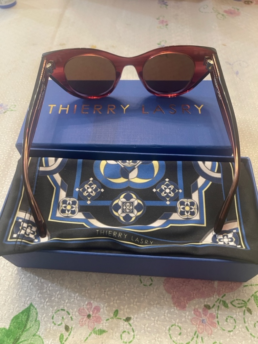 THIERRY LASRY Dark Burgundy Cat-Eye Sunglasses
